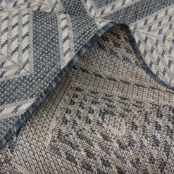 Kirkland's Home Blue Malibu Woven Diamond Outdoor Area Rug, 7X9- Outdoor Rugs
