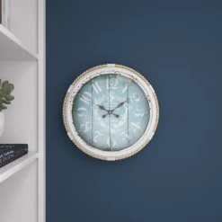 Kirkland's Home Blue Metal And Rope Wall Clock, 17 In.- Clocks