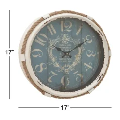 Kirkland's Home Blue Metal And Rope Wall Clock, 17 In.- Clocks