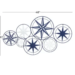 Kirkland's Home Blue Metal Layered Star Plates Wall Plaque- Wall Plaques