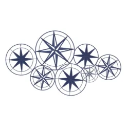 Kirkland's Home Blue Metal Layered Star Plates Wall Plaque- Wall Plaques