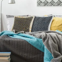 Kirkland's Home Blue Modern Interwoven Accent Pillow- Pillows