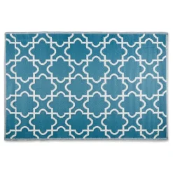 Kirkland's Home Blue Moroccan Trellis Outdoor Area Rug, 4X6- Outdoor Rugs