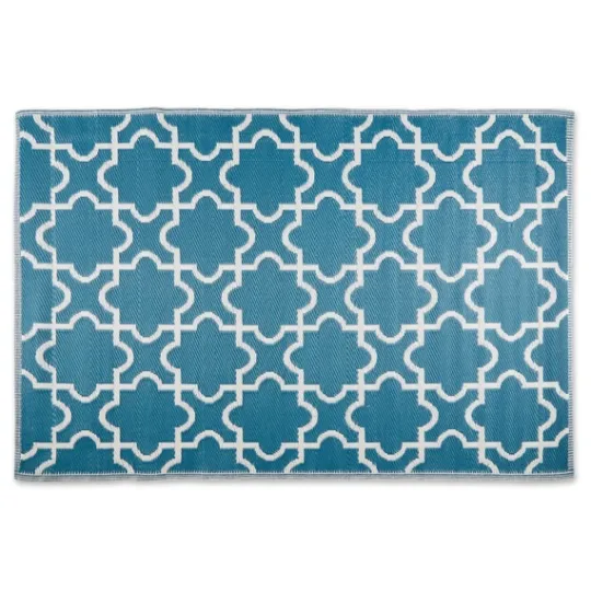 Kirkland's Home Blue Moroccan Trellis Outdoor Area Rug, 4X6- Outdoor Rugs