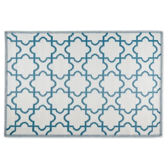 Kirkland's Home Blue Moroccan Trellis Outdoor Area Rug, 4X6- Outdoor Rugs