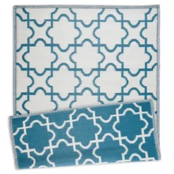 Kirkland's Home Blue Moroccan Trellis Outdoor Area Rug, 4X6- Outdoor Rugs