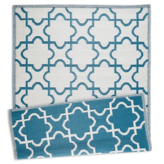 Kirkland's Home Blue Moroccan Trellis Outdoor Area Rug, 4X6- Outdoor Rugs