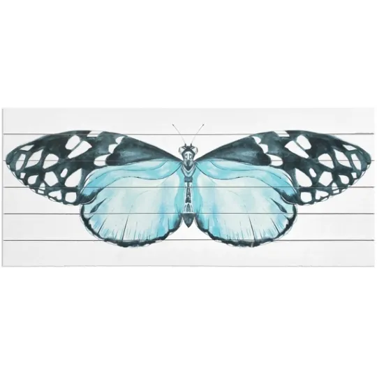 Kirkland's Home Blue Moth Wood Wall Plaque- Wall Plaques