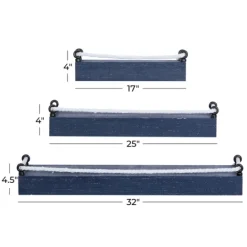 Kirkland's Home Blue Nautical 3-Pc. Wood Shelves- Shelves