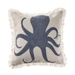 Kirkland's Home Blue Octopus Accent Pillow With Fringe- Pillows