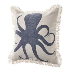 Kirkland's Home Blue Octopus Accent Pillow With Fringe- Pillows