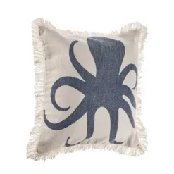 Kirkland's Home Blue Octopus Accent Pillow With Fringe- Pillows