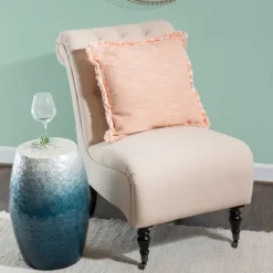 Kirkland's Home Blue Ombre Mosaic Capiz Shell Drum End Table- Accent & End Tables