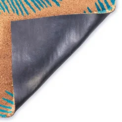 Kirkland's Home Blue Palm Fronds Welcome Coir Doormat- Doormats