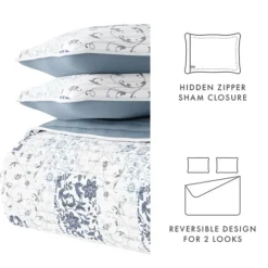 Kirkland's Home Blue Patchwork Reversible 2-Pc. Twin Quilt Set- Quilts