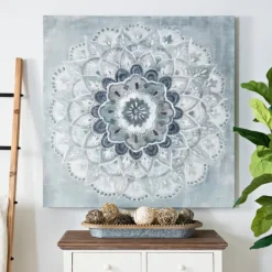 Kirkland's Home Blue Paulo Sunburst Canvas Art Print- Canvas Art