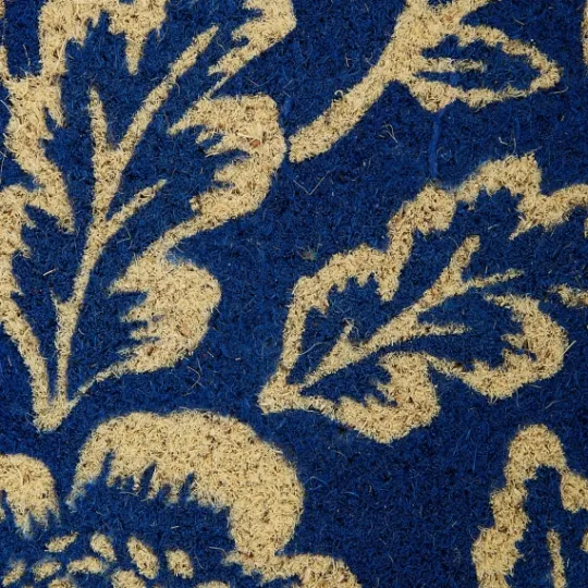 Kirkland's Home Blue Peonies Coir Doormat- Doormats