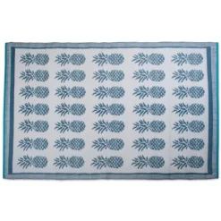 Kirkland's Home Blue Pineapple Indoor/Outdoor Area Rug, 4X6- Outdoor Rugs