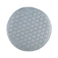 Kirkland's Home Blue Quilted Honeycomb Ottoman- Benches & Ottomans