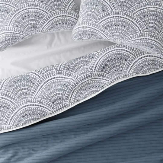 Kirkland's Home Blue Scalloped Reversible 3-Pc. King Quilt Set- Quilts