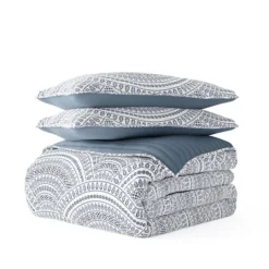 Kirkland's Home Blue Scalloped Reversible 3-Pc. Queen Quilt Set- Quilts