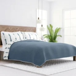 Kirkland's Home Blue Shibori Reversible 2-Pc. Twin Quilt Set- Quilts