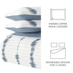 Kirkland's Home Blue Shibori Reversible 3-Pc. King Quilt Set- Quilts