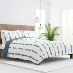 Kirkland's Home Blue Shibori Reversible 3-Pc. Queen Quilt Set- Quilts
