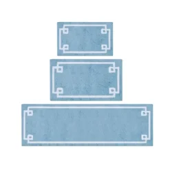 Kirkland's Home Blue Simple Trim Cotton Tufted Bath Mat, 30 In.- Bathroom Rugs