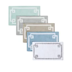 Kirkland's Home Blue Simple Trim Cotton Tufted Bath Mat, 30 In.- Bathroom Rugs