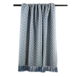 Kirkland's Home Blue Stonewash Urban Check Throw- Blankets & Throws