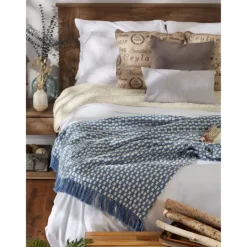 Kirkland's Home Blue Stonewash Urban Check Throw- Blankets & Throws