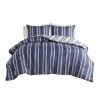Kirkland's Home Blue Stripe Reversible 3-Pc. Queen Duvet Cover Set- Duvets
