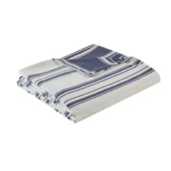 Kirkland's Home Blue Stripe Reversible 3-Pc. Queen Duvet Cover Set- Duvets