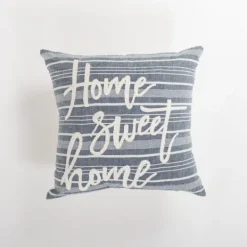 Kirkland's Home Blue Striped Home Sweet Home Throw Pillow- Pillows
