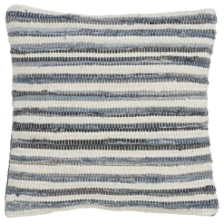 Kirkland's Home Blue Striped Textured Denim Pillow- Pillows