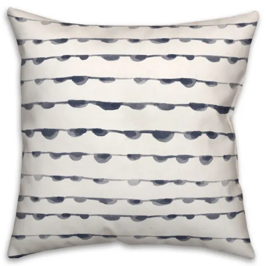 Kirkland's Home Blue Watercolor Dot Chain Pattern Pillow- Pillows