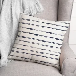 Kirkland's Home Blue Watercolor Dot Chain Pattern Pillow- Pillows