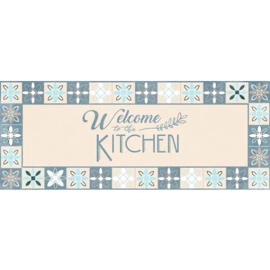 Kirkland's Home Blue Welcome To The Kitchen Floor Mat, 24X60- Kitchen & Floor Mats