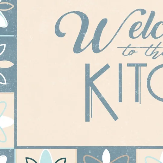 Kirkland's Home Blue Welcome To The Kitchen Floor Mat, 24X60- Kitchen & Floor Mats