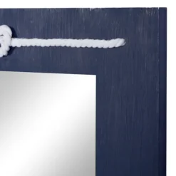 Kirkland's Home Blue Wood Frame Mirror With White Rope- Decorative Mirrors