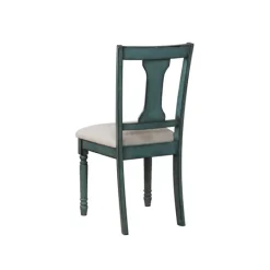 Kirkland's Home Blue Wood Upholstered Dining Chairs, Set Of 2- Dining Chairs