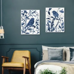 Kirkland's Home Bluebird Silhouette Canvas Art Prints, Set Of 2- Canvas Art