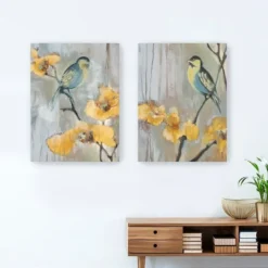 Kirkland's Home Bluebirds And Blossoms Canvas Art Prints, Set Of 2- Canvas Art