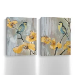 Kirkland's Home Bluebirds And Blossoms Canvas Art Prints, Set Of 2- Canvas Art