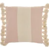 Kirkland's Home Blush And Ivory Striped Tassel Pillow- Pillows