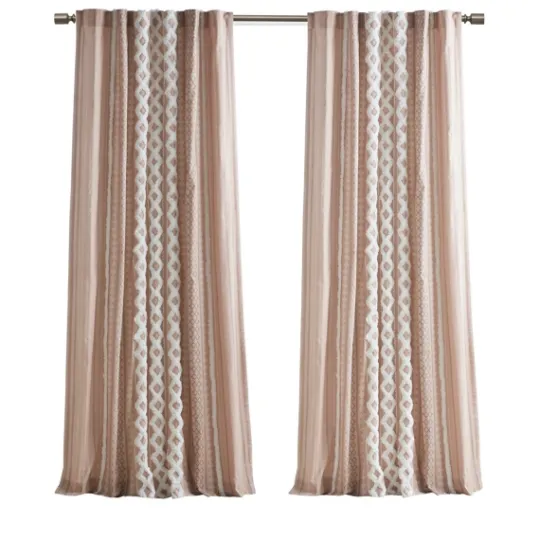 Kirkland's Home Blush Chenille Stripe Curtain Panel, 84 In.- Curtains & Drapes