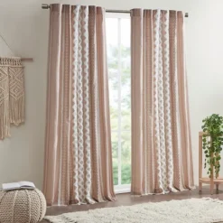Kirkland's Home Blush Chenille Stripe Curtain Panel, 84 In.- Curtains & Drapes
