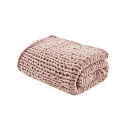 Kirkland's Home Blush Chunky Double Knit Cozy Throw- Blankets & Throws