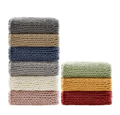 Kirkland's Home Blush Chunky Double Knit Cozy Throw- Blankets & Throws